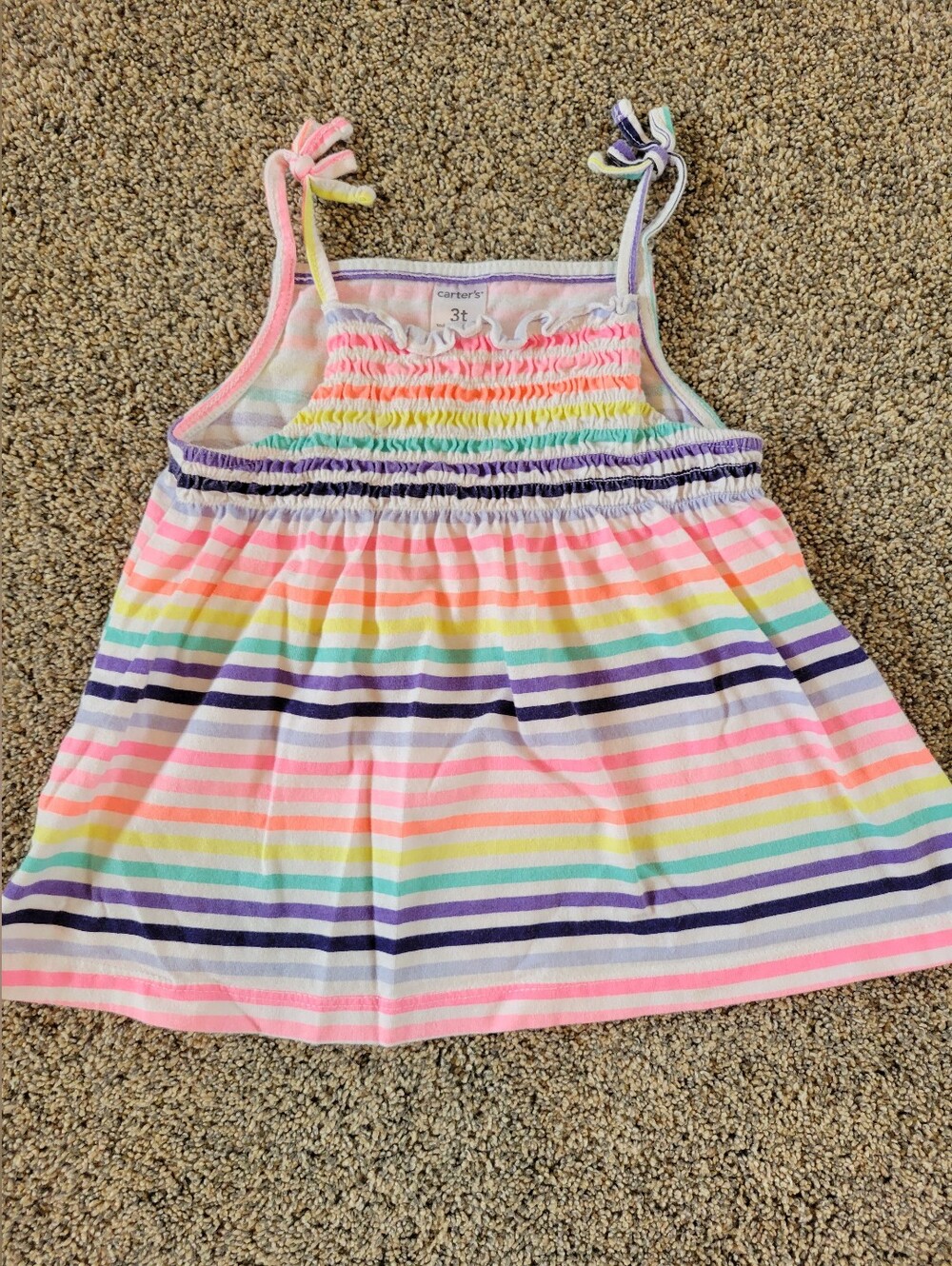 Carter's Girls Striped Smocked Tank Top Size 3T